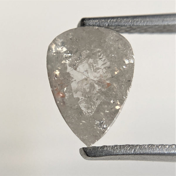 0.93 Ct Fancy Grey 8.67 mm x 6.37 mm x 2.19 mm Pear Cut Loose Natural Diamond, Grey Rose Cut Pear Natural Loose Diamond SJ91/12