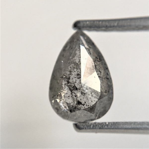 1.51 Ct Fancy Grey 9.05 mm x 6.20 mm x 3.38 mm Pear Cut Loose Natural Diamond, Grey Rose Cut Pear Natural Loose Diamond SJ91/13