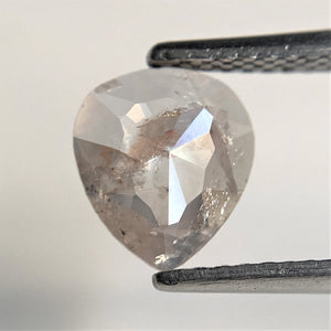 0.79 Ct Natural Diamond Pear Shape Salt and Pepper, 7.95 mm x 7.01 mm x 1.90 mm Fancy Grey Rose Cut Natural Loose Diamond SJ91/18