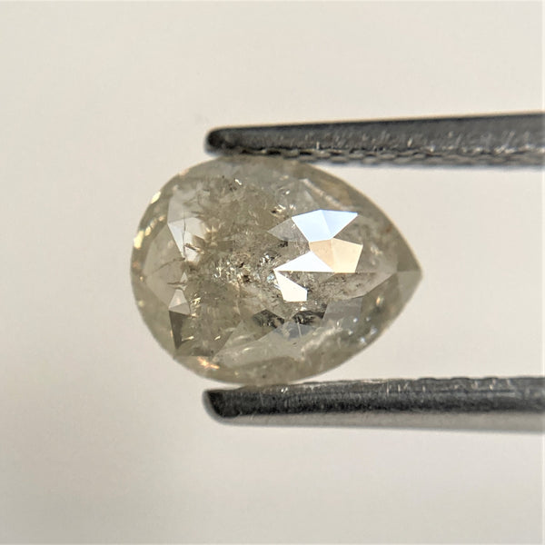 1.17 Ct Natural Fancy Gray Color Rose Cut Natural Loose Diamond, 7.30 mm x 5.71 mm x 3.21 mm Pear Cut Natural Loose Diamond SJ91/26