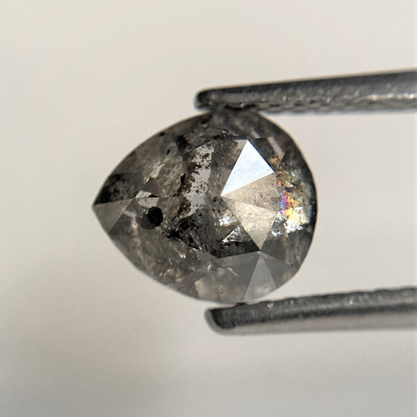 1.47 Ct Fancy Grey Color 7.13 mm x 6.15 mm x 3.97 mm Pear Cut Loose Natural Diamond, Grey Rose Cut Pear Natural Loose Diamond SJ91/27