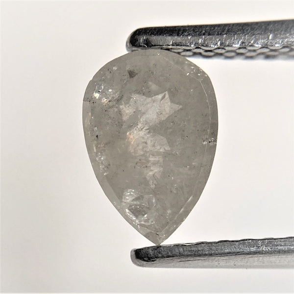 0.84 Ct Fancy Grey Color 7.26 mm x 5.03 mm x 2.80 mm Pear Cut Loose Natural Diamond, Grey Rose Cut Pear Natural Loose Diamond SJ91/29