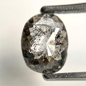 1.12 Ct Oval Shape Dark Gray Natural Loose Diamond, 7.92 mm x 6.17 mm x 2.58 mm Grey Oval Shape Rose Cut Natural Loose Diamond SJ91/45