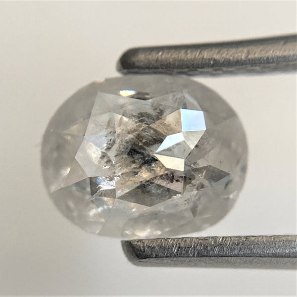 0.92 Ct Natural Loose Diamond Fancy Gray Color Oval Shape, 6.98 mm x 5.52 mm x 2.61 mm Rose Cut Natural Loose Diamond For Ring SJ91/53
