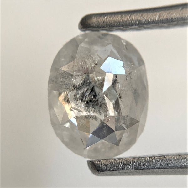 0.92 Ct Natural Loose Diamond Fancy Gray Color Oval Shape, 6.98 mm x 5.52 mm x 2.61 mm Rose Cut Natural Loose Diamond For Ring SJ91/53