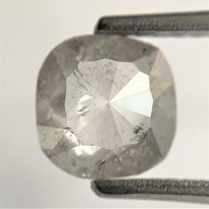1.29 Ct Salt and Pepper Rose Cut Cushion Shape Natural Loose Diamond, 7.08 mm x 6.94 mm x 2.89 mm Natural Diamond for Jewelry SJ93/09