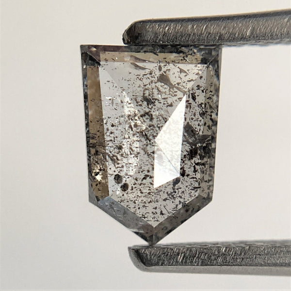 0.67 Ct Natural Shield Shape loose Diamond 6.91 mm x 4.92 mm x 0.87 mm Fancy Grey Black, Diamond for engagement & wedding ring SJ93/10
