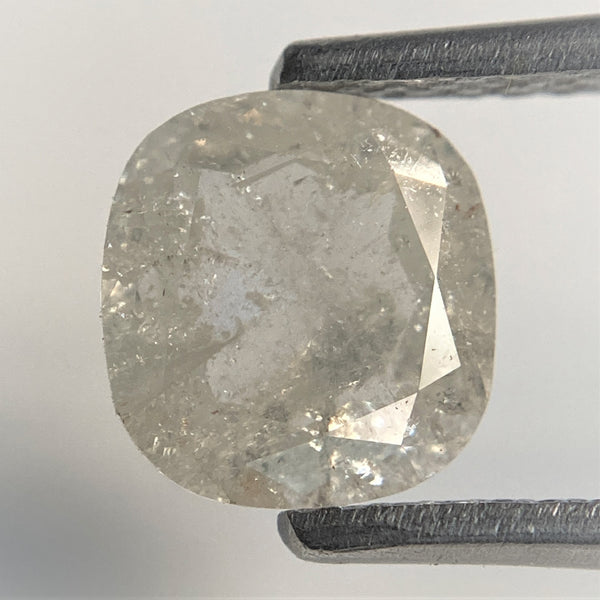 1.37 Ct Gray Color Cushion shape Natural loose diamond, 7.00 mm x 6.64 mm x 3.17 mm Cushion rose cut diamond, 100% conflict free SJ91/66
