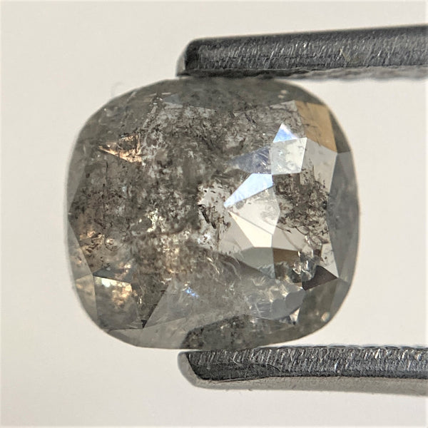 1.24 Ct Gray Color Cushion shape Natural loose diamond, 7.02 m x 6.41 mm x 2.73 mm Cushion rose cut diamond, 100% conflict free SJ91/68
