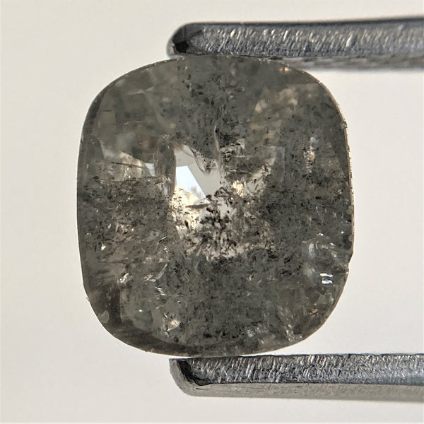 1.24 Ct Gray Color Cushion shape Natural loose diamond, 7.02 m x 6.41 mm x 2.73 mm Cushion rose cut diamond, 100% conflict free SJ91/68