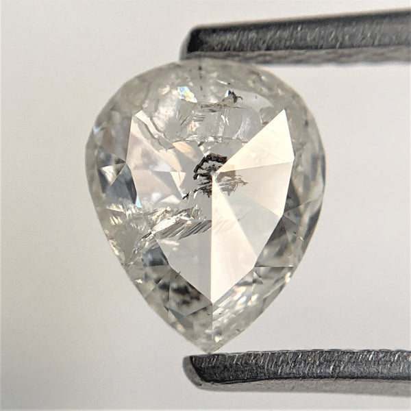 0.94 Ct Pear Shape natural loose diamond salt and pepper, 7.36 mm x 5.99 mm x 2.63 mm Brilliant cut pear shape natural diamond SJ93/20