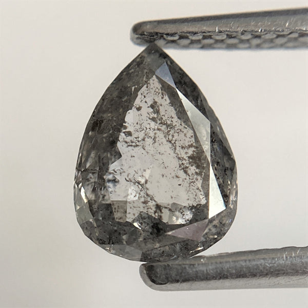 0.81 Ct Pear Shape natural loose diamond salt and pepper, 7.27 mm x 5.37 mm x 2.46 mm Brilliant cut pear shape natural diamond SJ93/22