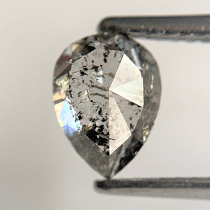 1.18 Ct Pear Shape natural loose diamond salt and pepper, 7.21 mm x 5.39 mm x 3.31 mm Rose cut pear shape natural diamond SJ93/25
