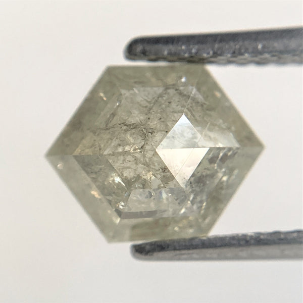 1.56 Ct Black Gray Hexagon Shape Natural Loose Diamond, 8.83 mm x 7.02 mm x 3.22 mm Black Gray Hexagon Cut loose diamond SJ91/81