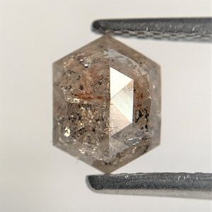 0.98 Ct Black Gray Hexagon Shape Natural Loose Diamond, 7.03 mm x 5.48 mm x 2.80 mm Black Gray Hexagon Cut loose diamond SJ91/85
