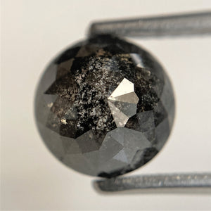 1.89 Ct Round Rose Cut Natural Diamond, 7.71 mm x3.92 mm Fancy Grey Color Rose Cut Flat Base Natural Diamond SJ91/94