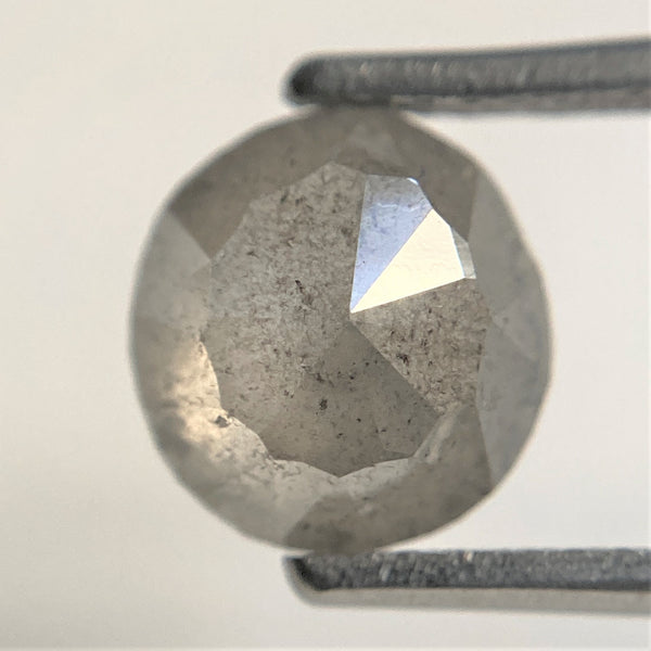 1.90 Ct Round Rose Cut Natural Diamond, 7.84 mm x 3.93 mm Fancy Grey Color Rose Cut Flat Base Natural Diamond SJ91/97