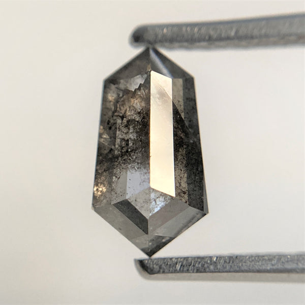 1.23 Ct Shield shape Natural Loose Diamond Black Salt and Pepper, 8.70 mm x 4.78 mm x 3.46 mm Fancy Black Shield Shape Loose Diamond SJ91-99