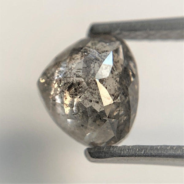 1.51 Ct Pear Shape Fancy Grey rose cut Natural Loose Diamond, 6.37 mm x 7.15 mm x 3.96 mm Heart Shape Natural Loose Diamond SJ91/101