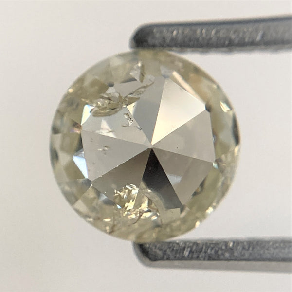 1.01 Ct Round Rose Cut Natural Diamond, 6.34 mm x 3.15 mm Fancy Grey Color Rose Cut Flat Base Natural Diamond SJ91/102