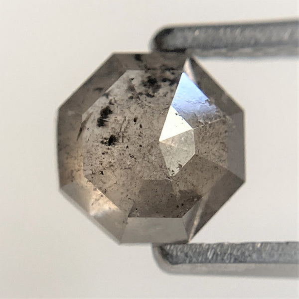 1.05 Ct Octagon Shape Salt and Pepper Natural Loose Diamond, 5.96 mm x 5.85 mm x 3.09 mm Natural Faceted Octagon Diamond for ring SJ91/113