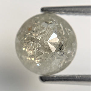 1.47 Ct Round Rose Cut Natural Diamond, 7.52 mm x 3.33 mm Fancy Grey Color Rose Cut Flat Base Natural Diamond SJ92/21