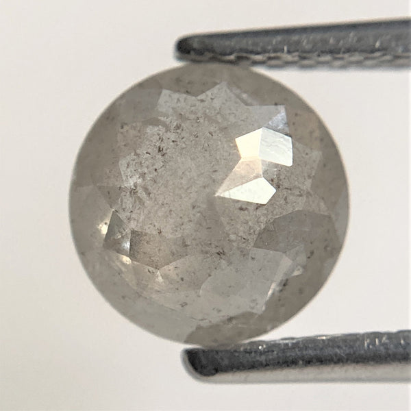 1.38 Ct Round Rose Cut Natural Diamond, 7.08 mm x 3.26 mm Fancy Grey Color Rose Cut Flat Base Natural Diamond SJ92/22