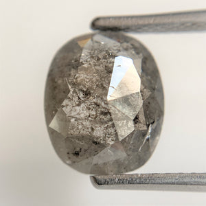 2.06 Ct Oval Shape Gray Natural Loose Diamond 9.77 mm x 8.14 mm x 3.11 mm Oval Shape Rose Cut Natural Loose Diamond SJ90/10