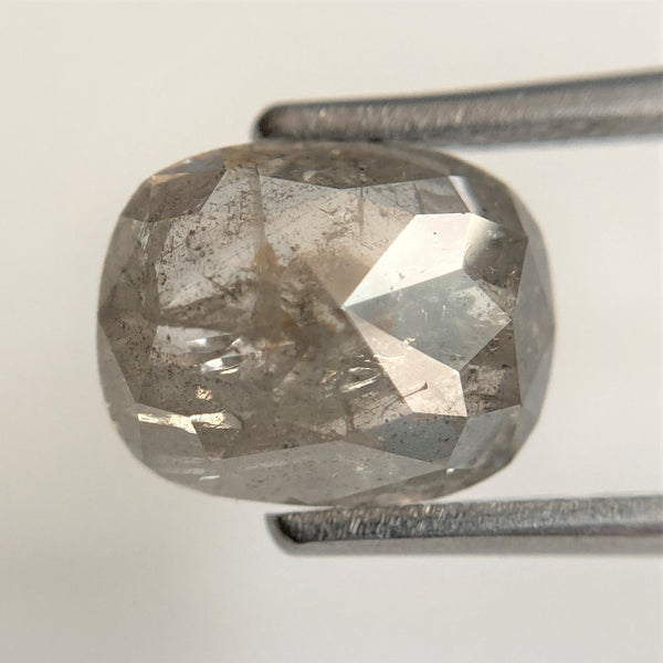 2.80 Ct Oval Shape Gray Natural Loose Diamond 9.21 mm x 7.38 mm x 4.10 mm Oval Shape Rose Cut Natural Loose Diamond SJ90/12