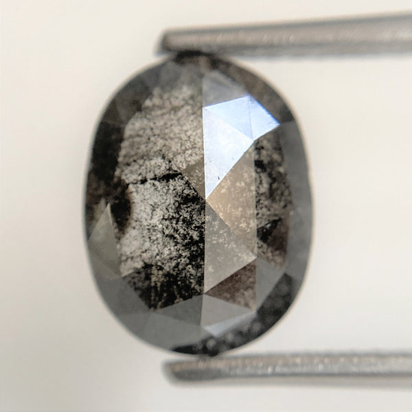 2.61 Ct Oval Shape Gray Natural Loose Diamond 10.34 mm x 7.97 mm x 3.47 mm Oval Shape Rose Cut Natural Loose Diamond SJ90/08