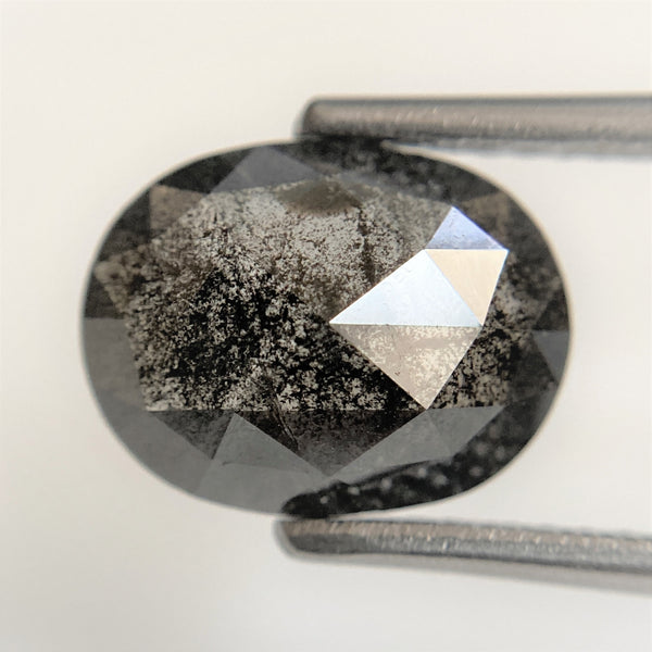 2.61 Ct Oval Shape Gray Natural Loose Diamond 10.34 mm x 7.97 mm x 3.47 mm Oval Shape Rose Cut Natural Loose Diamond SJ90/08