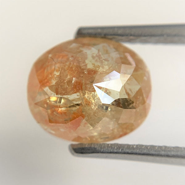 2.36 Ct Natural Oval Shape Fancy Color Translucent Rose cut loose Diamond 8.66 mm x 7.39 mm x 3 .77 mm Rustic Natural Diamond  SJ90/17
