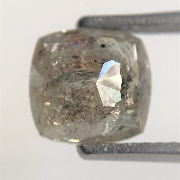 1.76 Ct Oval Shape Dark Grey Transparent Rosecut Natural Diamond, 7.56 mm x 7.20 mm x 3.37 mm Size Rustic Natural Loose Diamond SJ90/20