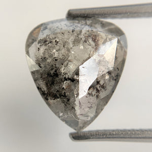Pear Cut Loose Natural Diamond 3.04 Ct Dark Grey Color 11.78 mm x 10.55 mm x 2.84 mm, Grey Rose Cut Pear Natural Loose Diamond SJ90/27