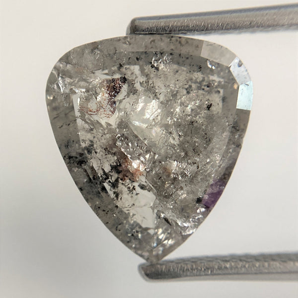 Pear Cut Loose Natural Diamond 3.04 Ct Dark Grey Color 11.78 mm x 10.55 mm x 2.84 mm, Grey Rose Cut Pear Natural Loose Diamond SJ90/27