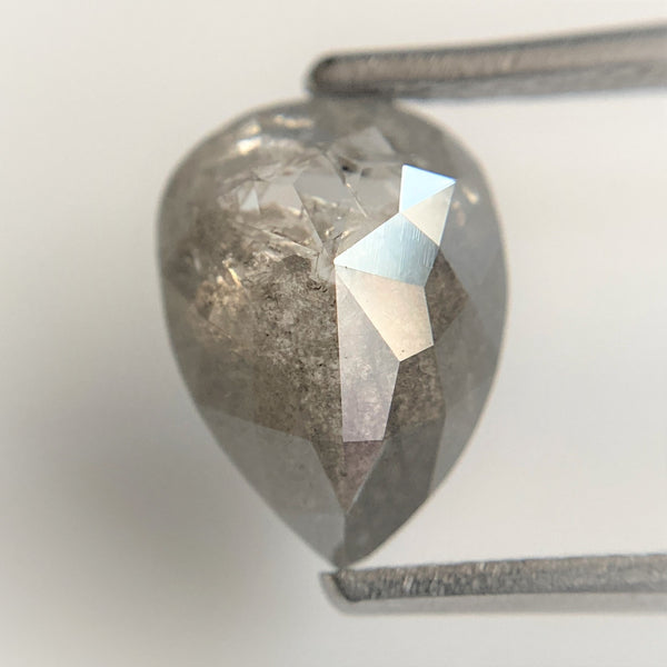 1.83 Ct Pear Shape Natural Gray Color Loose Diamond 9.76 mm x 7.26 mm x 3.37 mm, Grey Rose Cut Pear Natural Loose Diamond SJ90/31