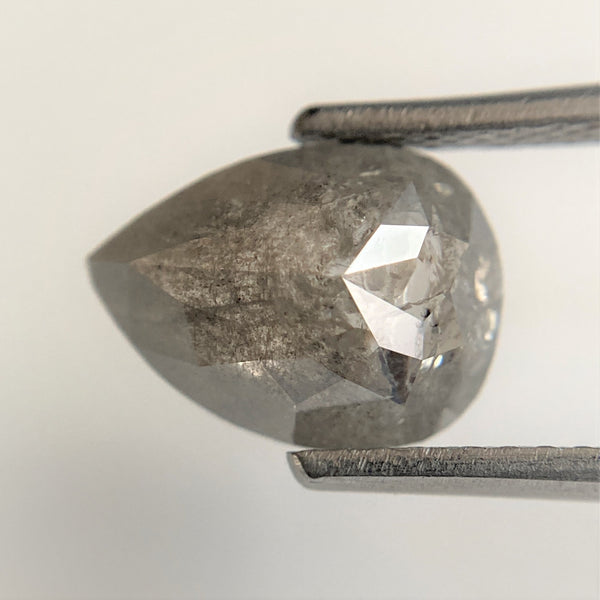 1.83 Ct Pear Shape Natural Gray Color Loose Diamond 9.76 mm x 7.26 mm x 3.37 mm, Grey Rose Cut Pear Natural Loose Diamond SJ90/31