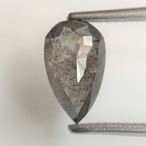 1.87 Ct Pear Shape Natural Gray Color Loose Diamond 10.27 mm x 6.20 mm x 3.43 mm, Grey Rose Cut Pear Natural Loose Diamond SJ90/32