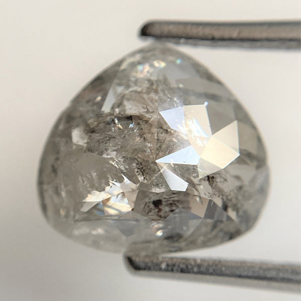 2.61 Ct Pear Shape Natural Gray Color Loose Diamond 9.12 mm x 9.95 mm x 3.40 mm, Grey Rose Cut Pear Natural Loose Diamond SJ90/35