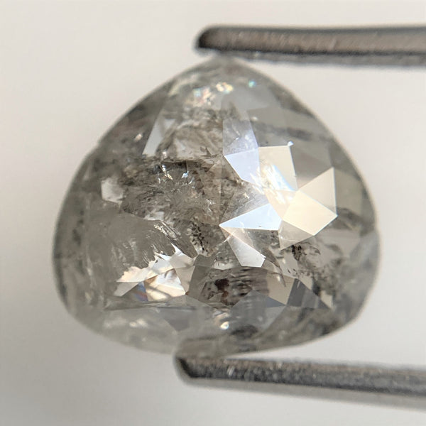 2.61 Ct Pear Shape Natural Gray Color Loose Diamond 9.12 mm x 9.95 mm x 3.40 mm, Grey Rose Cut Pear Natural Loose Diamond SJ90/35