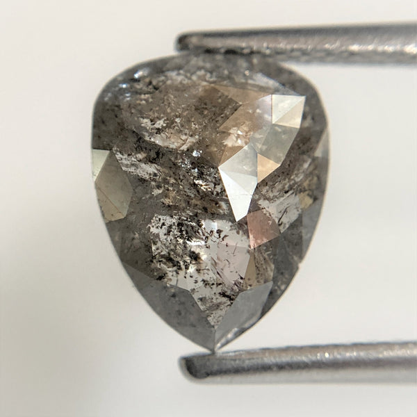 1.97 Ct Fancy Grey Black Pear shape Natural Loose Diamond, 9.33 mm x 7.52 mm x 2.95 mm Pear Cut Superb Quality Diamond SJ90/36