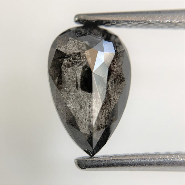 2.21 Ct Fancy Grey Black Pear shape Natural Loose Diamond, 10.02 mm x 6.48 mm x 3.65 mm Pear Cut Superb Quality Diamond SJ90/38