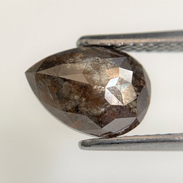 1.96 Ct Salt and Pepper Pear shape Natural Loose Diamond, 9.34 mm x 6.65 mm x 3.34 mm Pear Cut Superb Quality Diamond SJ90/39