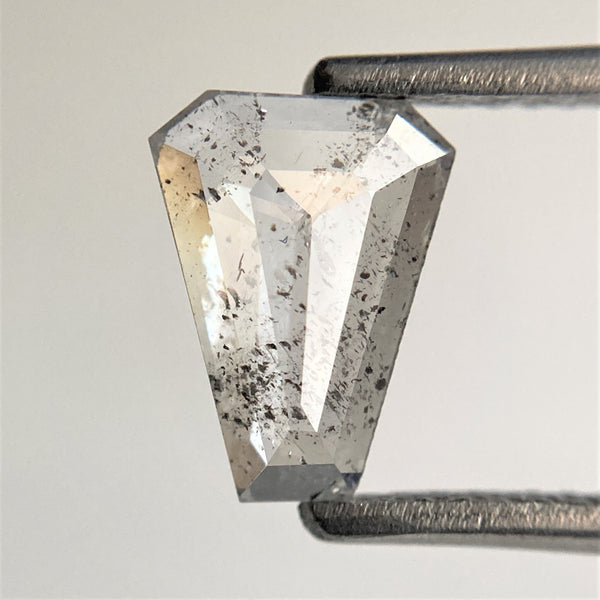 0.93 Ct Natural Shield Shape loose Diamond 8.38 mm x 6.37 mm x 1.87 mm Fancy Grey Black, Diamond for engagement & wedding ring SJ93/06