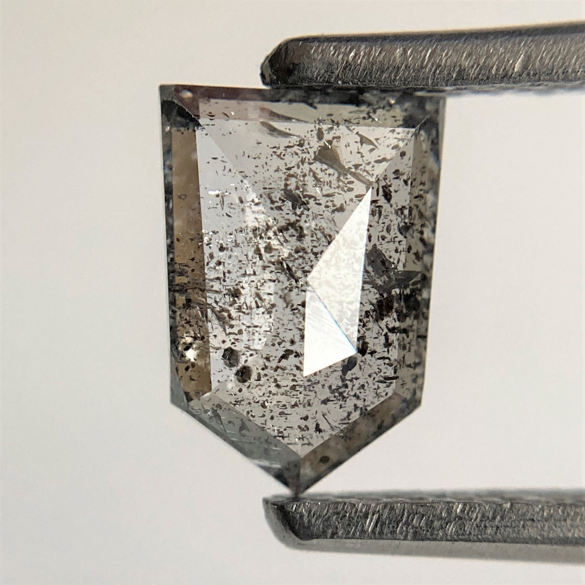 0.67 Ct Natural Shield Shape loose Diamond 6.91 mm x 4.92 mm x 0.87 mm Fancy Grey Black, Diamond for engagement & wedding ring SJ93/10