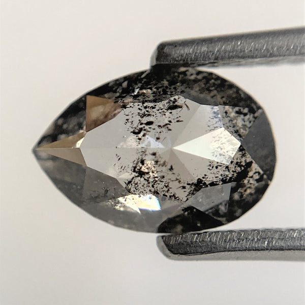 1.02 Ct Pear Shape natural loose diamond salt and pepper, 8.31 mm x 5.63 mm x 2.65 mm Brilliant cut pear shape natural diamond SJ93/15
