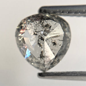 1.39 Ct Pear Shape natural loose diamond salt and pepper, 6.73 mm x 6.44 mm x 3.62 mm Full cut pear shape natural diamond SJ93/26
