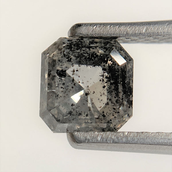 0.99 Ct Natural Dark Gray Emerald Shape Natural Loose Diamond, 5.33 mm x 5.15 mm x 3.45 mm Beautiful sparkling Natural Diamond SJ93/35