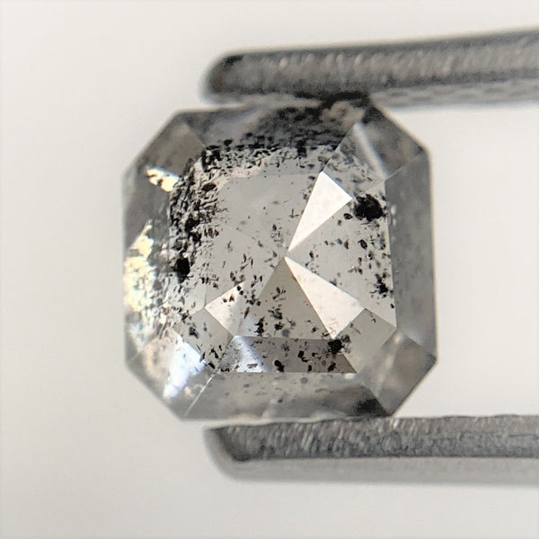 0.99 Ct Natural Dark Gray Emerald Shape Natural Loose Diamond, 5.33 mm x 5.15 mm x 3.45 mm Beautiful sparkling Natural Diamond SJ93/35