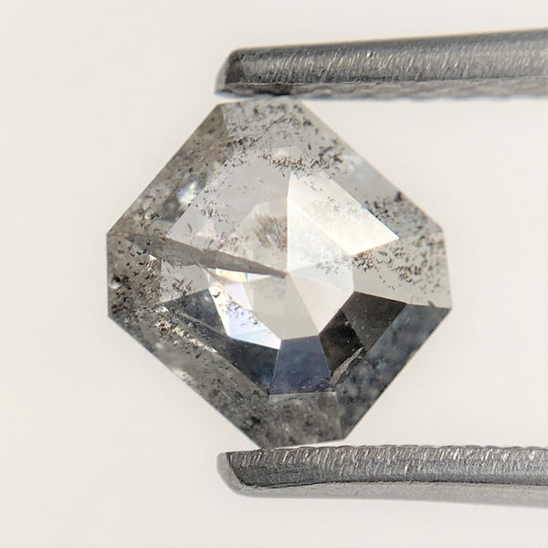 0.81 Ct Natural Dark Gray Emerald Shape Natural Loose Diamond, 6.21 mm x 5.71 mm x 2.21 mm Beautiful sparkling Natural Diamond SJ93/36